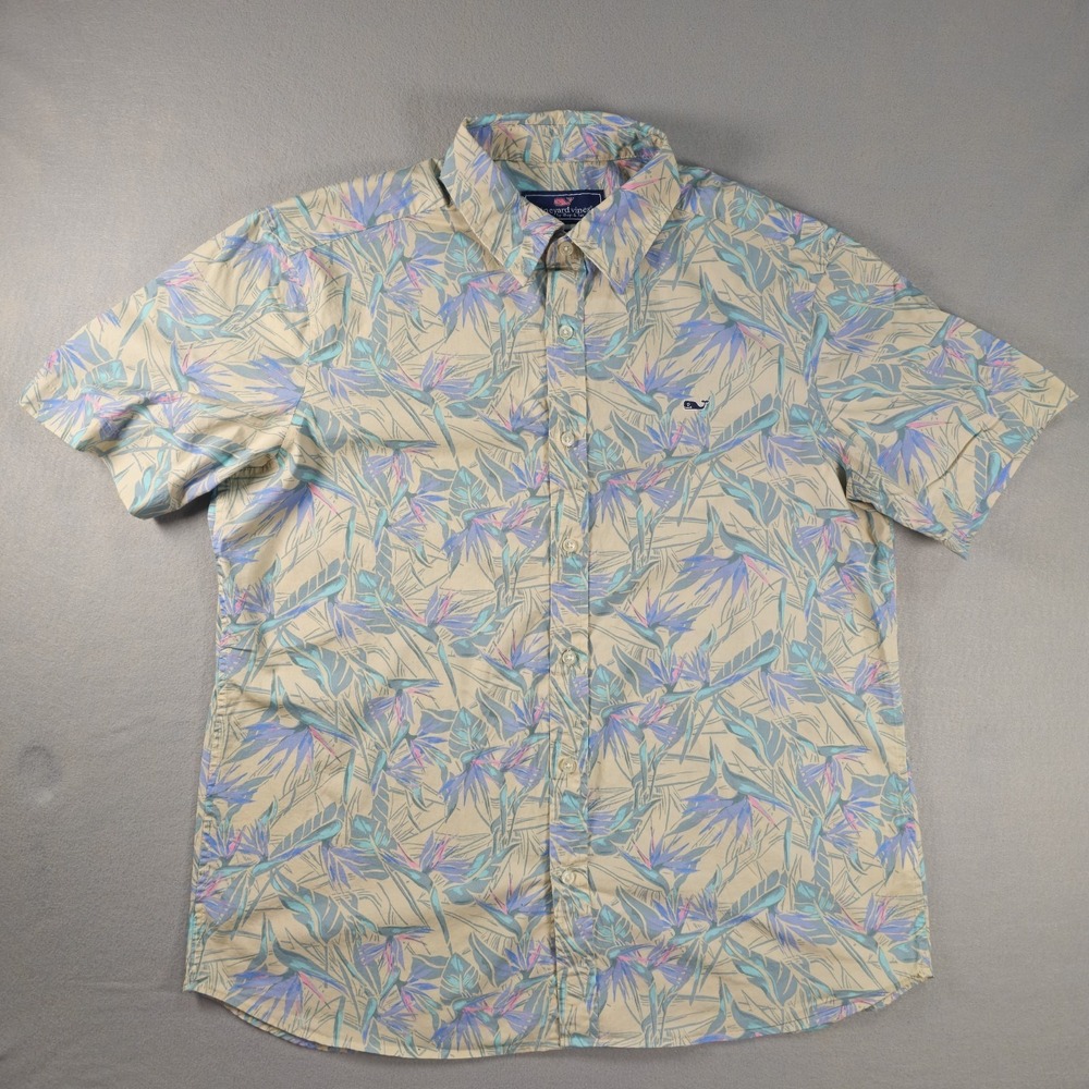 Vineyard Vines Men's L Classic Fit Bird of Paradise Floral Button Up Shirt